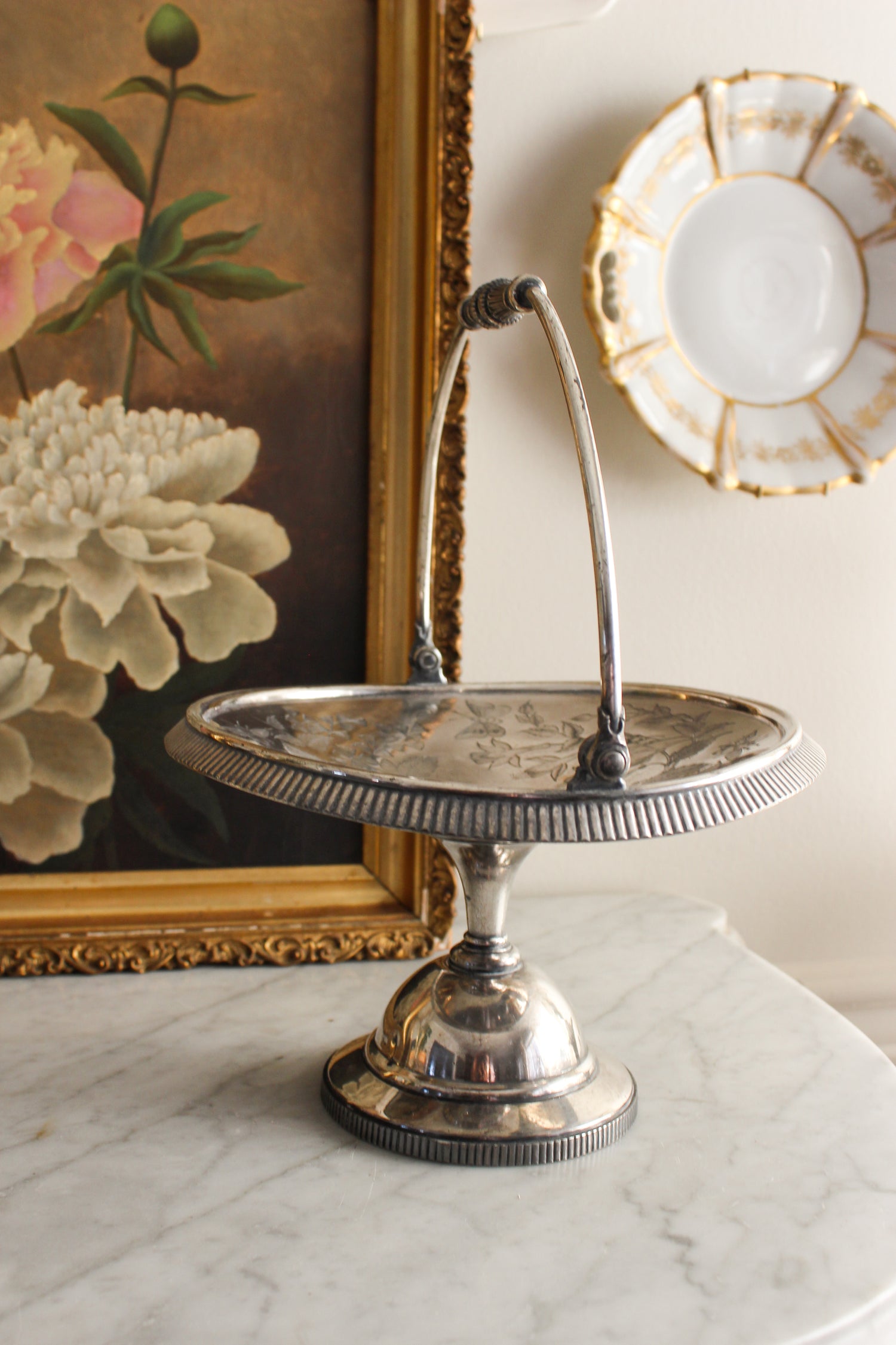 Antique Silverplate Bride Basket