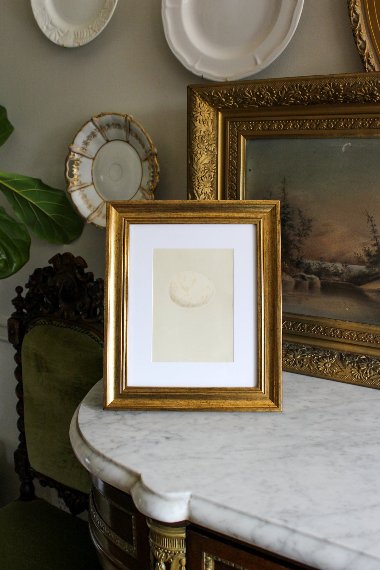 Antique Lithograph in Modern Gilt Frame
