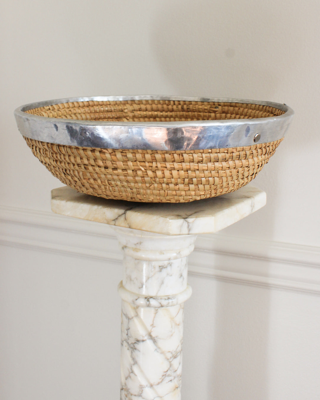Vintage Nantucket-Style Woven Basket Bowl