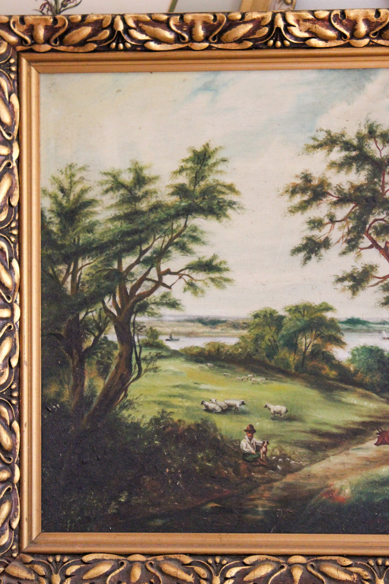 G. Bubbles Pastoral Oil on Canvas