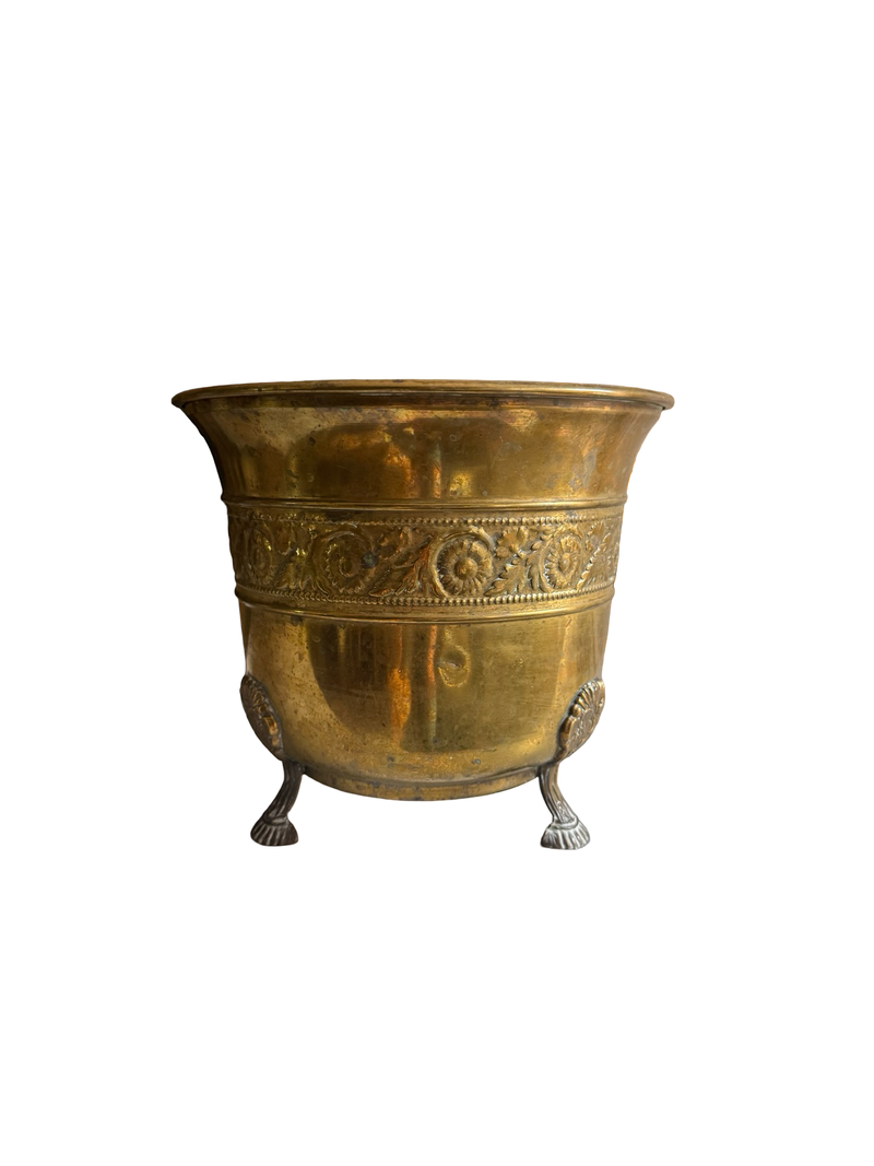 English Brass Planter on Paw Feet
