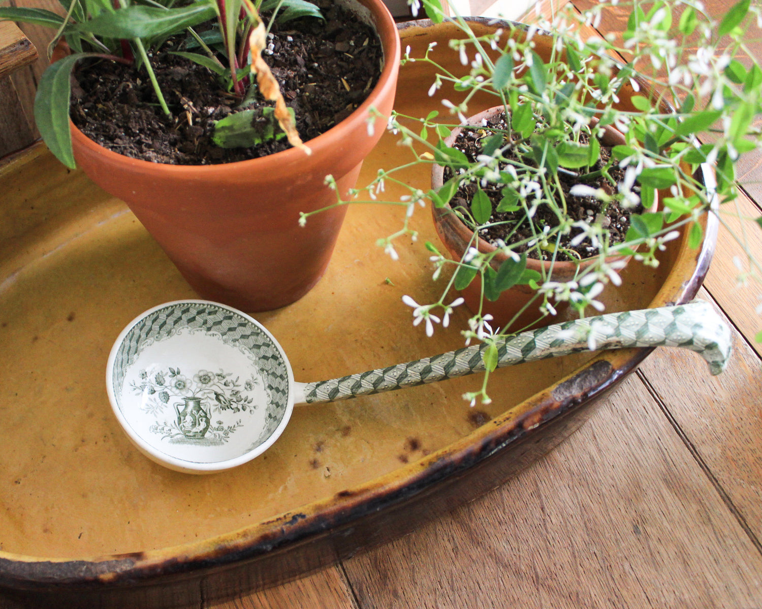 Ironstone Transfer Ware Ladle