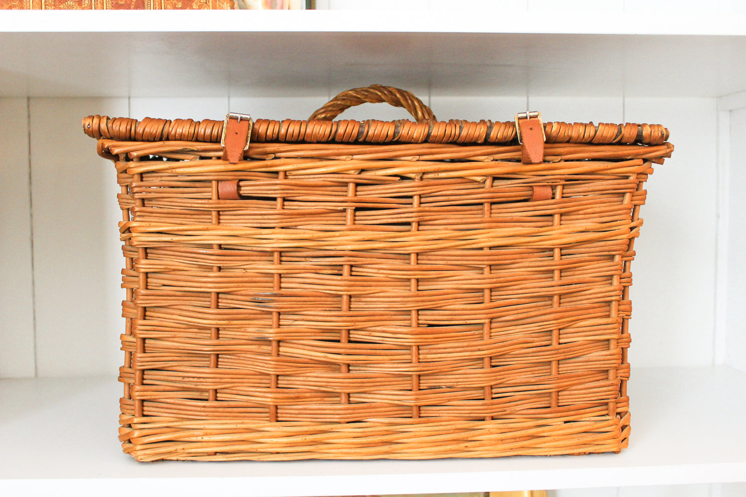 Antique English Wicker Food Hamper