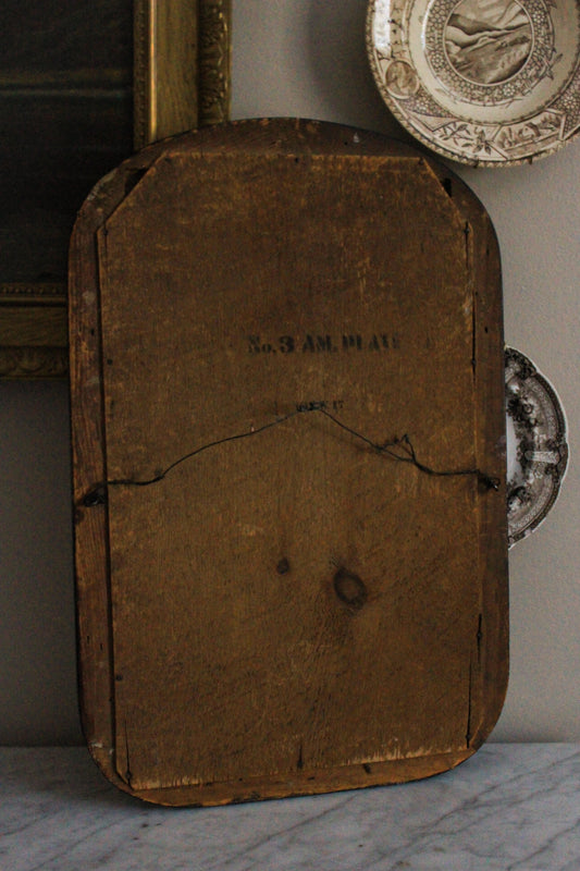 Antique Biedermeier-Style "American Plate" Wall Mirror – c. 1860–1890
