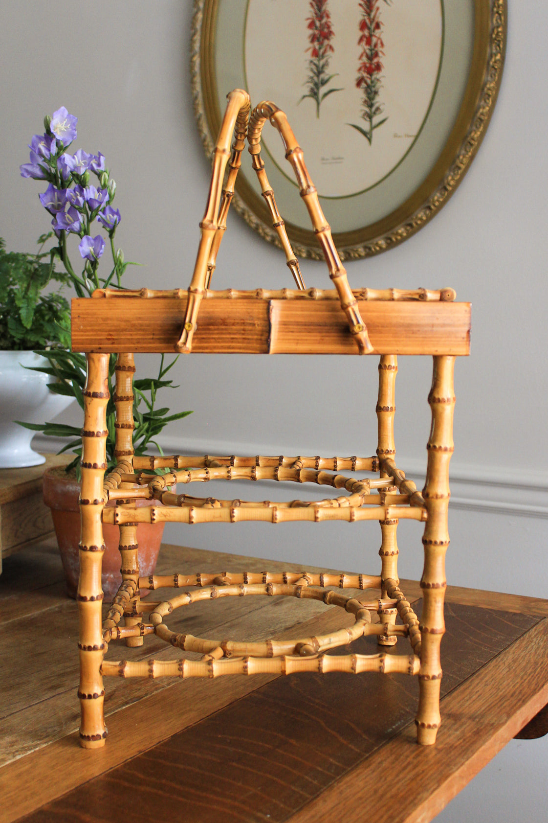 Vintage Bamboo Flatware Caddy