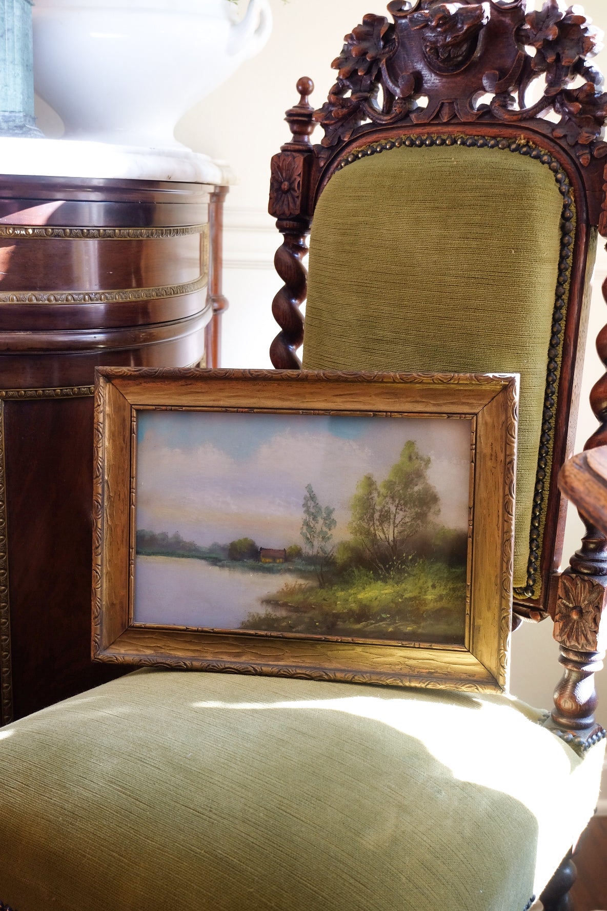 Antique Oil Pastel Painting