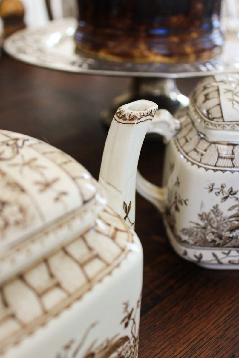 Antique G.W. Turner & Sons “Brazil” Teapot & Creamer