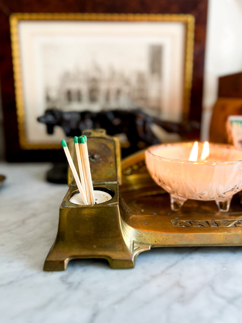 Vintage Brass Inkwell