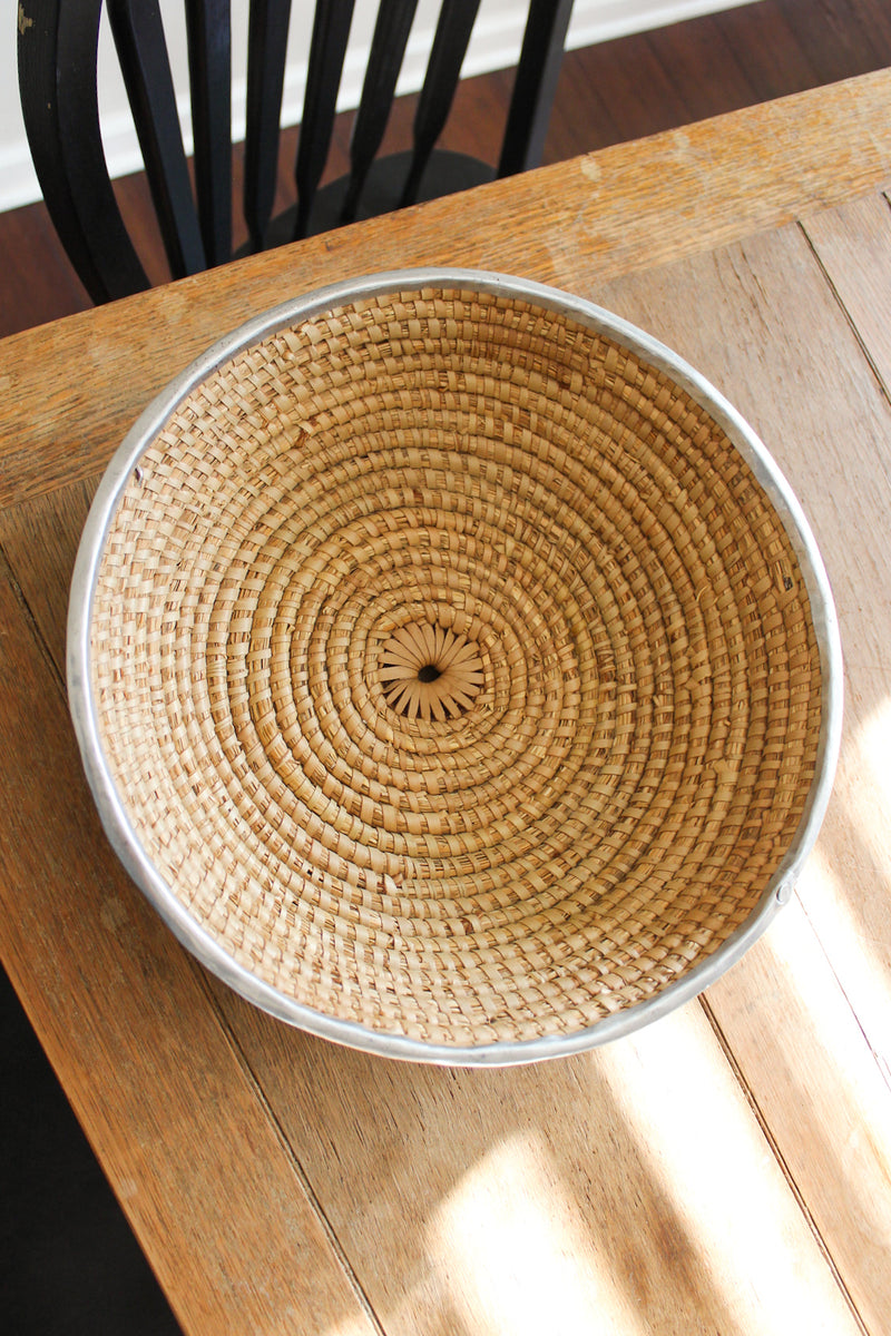 Vintage Nantucket-Style Woven Basket Bowl