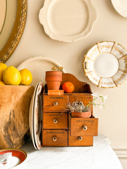 Antique Wooden Spice Cabinet