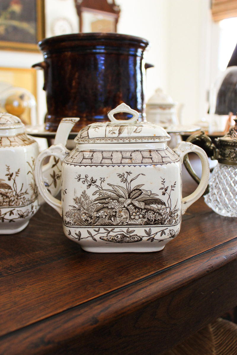 Antique G.W. Turner & Sons “Brazil” Teapot & Creamer