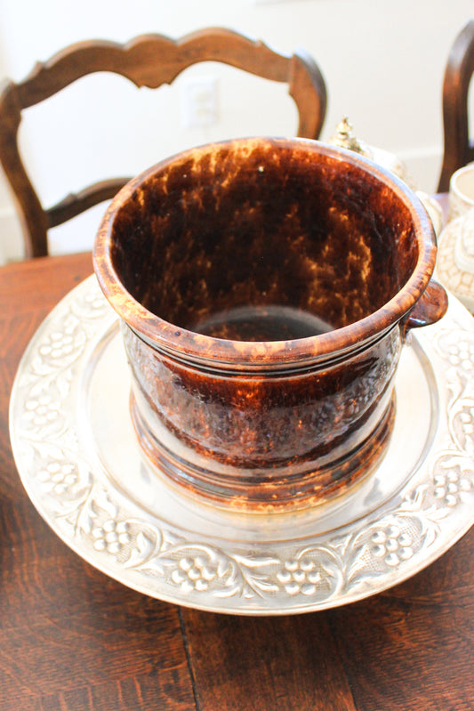 Antique Bennington Rockingham Glazed Crock