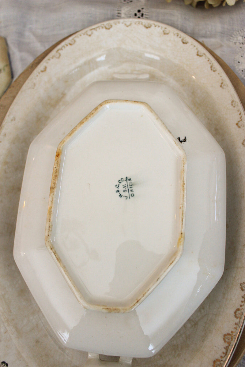 Vintage Homer Laughlin Bluebird Covered Vegetable Dish