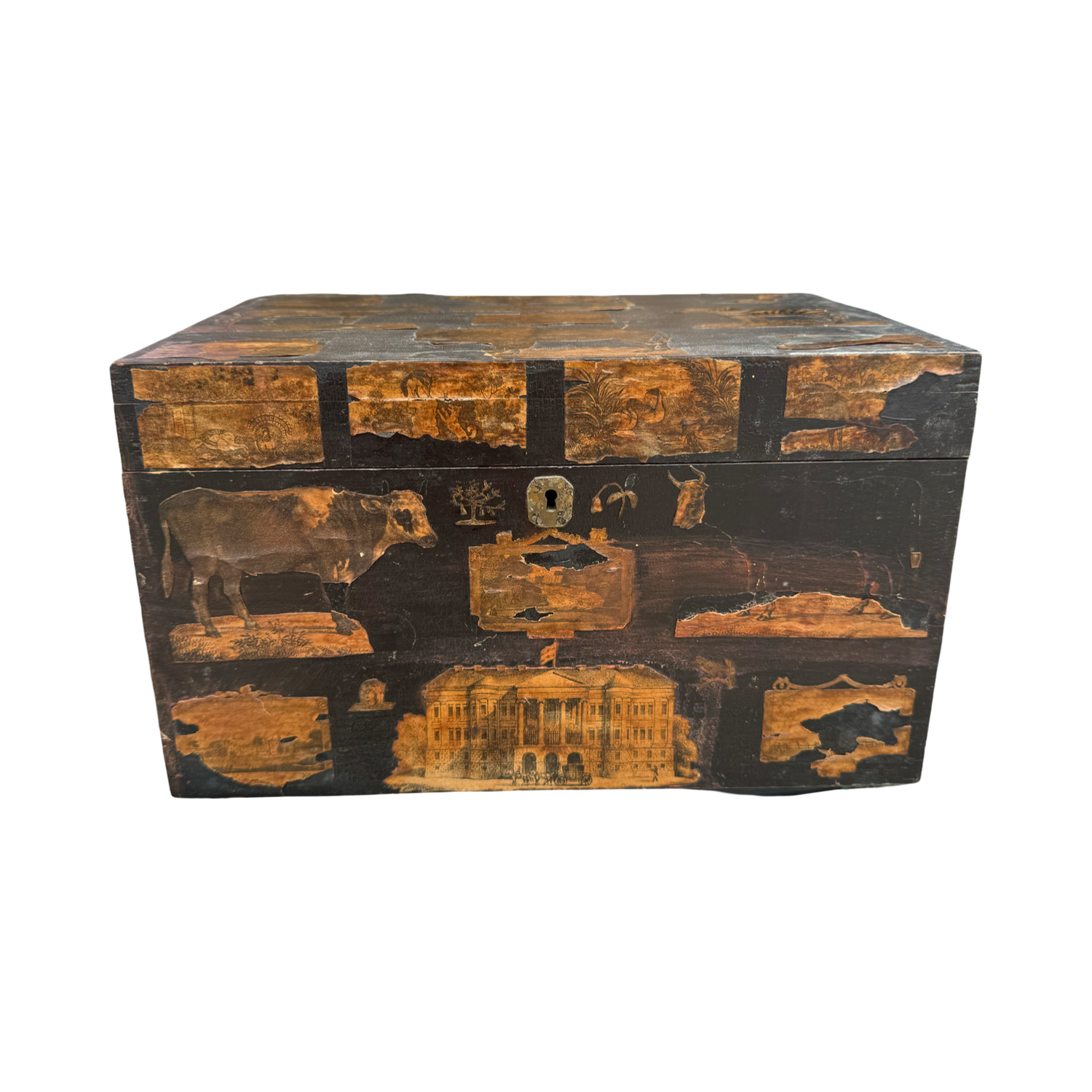 19c folk art decoupage box