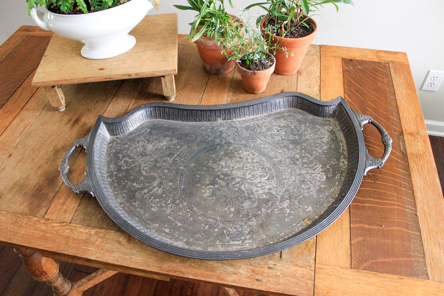 Silver Plate Butler Service Tray