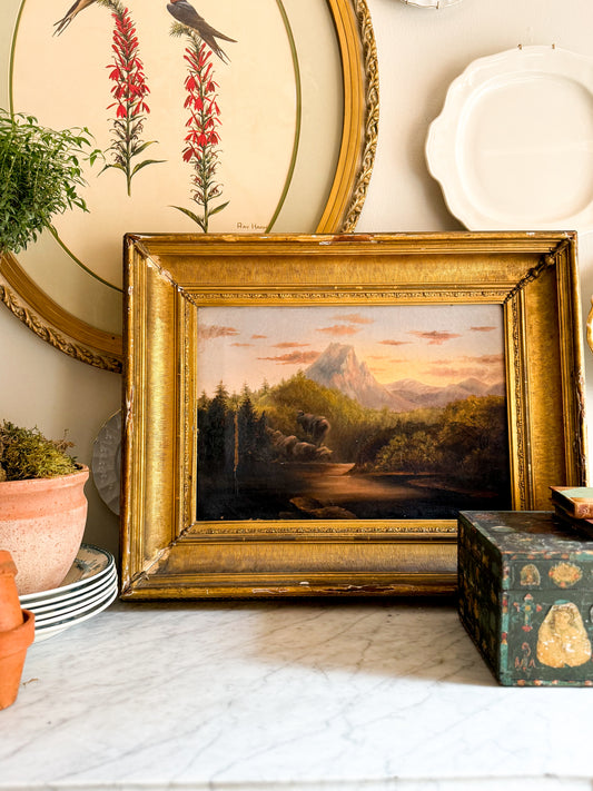 19c Landscape on stretched canvas