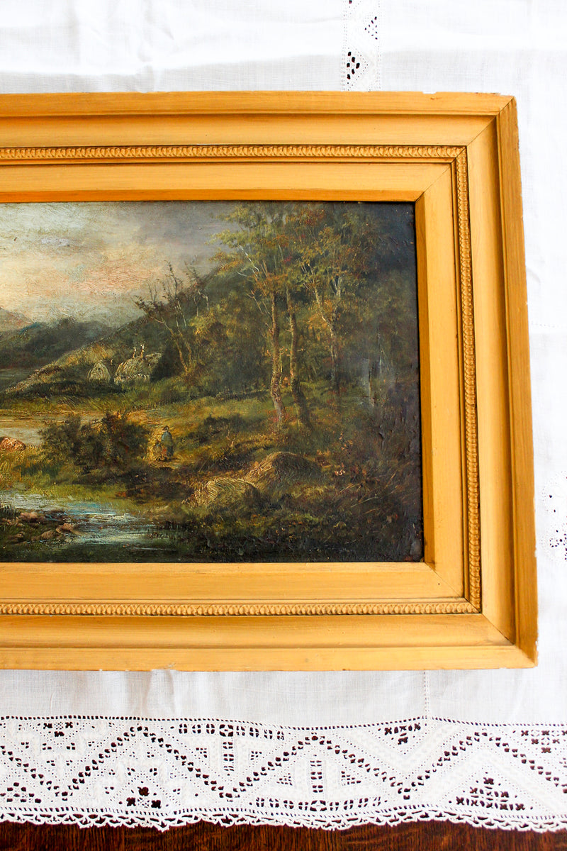 English Pastoral Landscape Oil Painting | Mid-19th Century