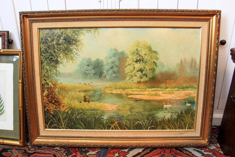 Original Oil Painting by Rena M. Edgar, 1990 | English River Landscape