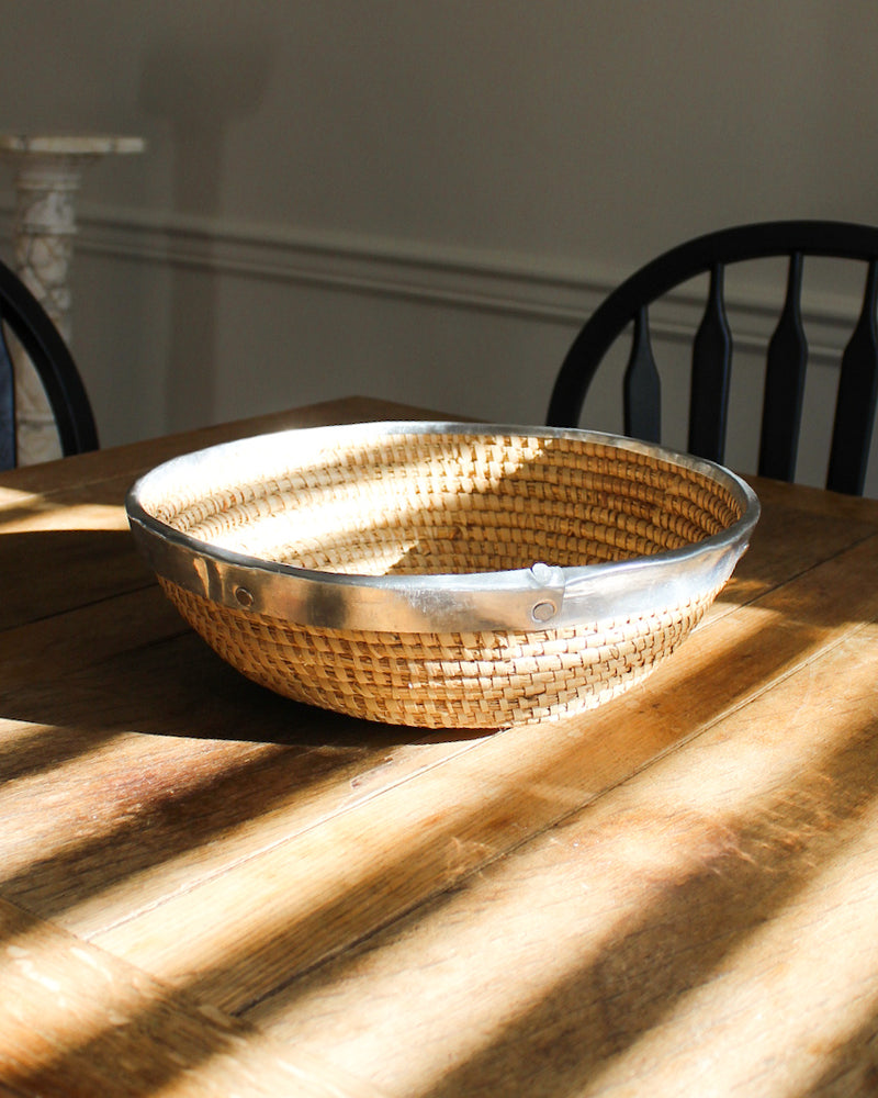 Vintage Nantucket-Style Woven Basket Bowl