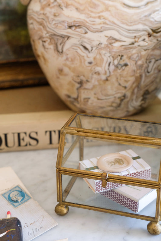 Vintage Brass & Glass Display Casket