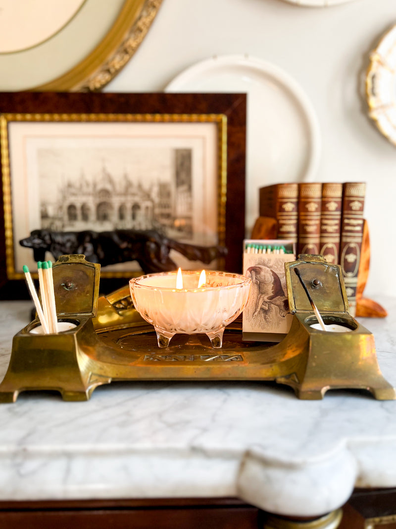 Vintage Brass Inkwell