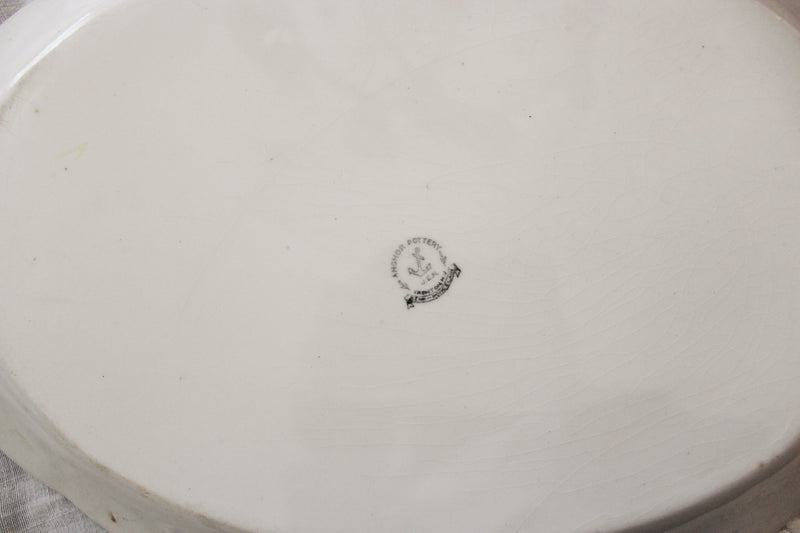 Antique Anchor Pottery Floral Serving Platter