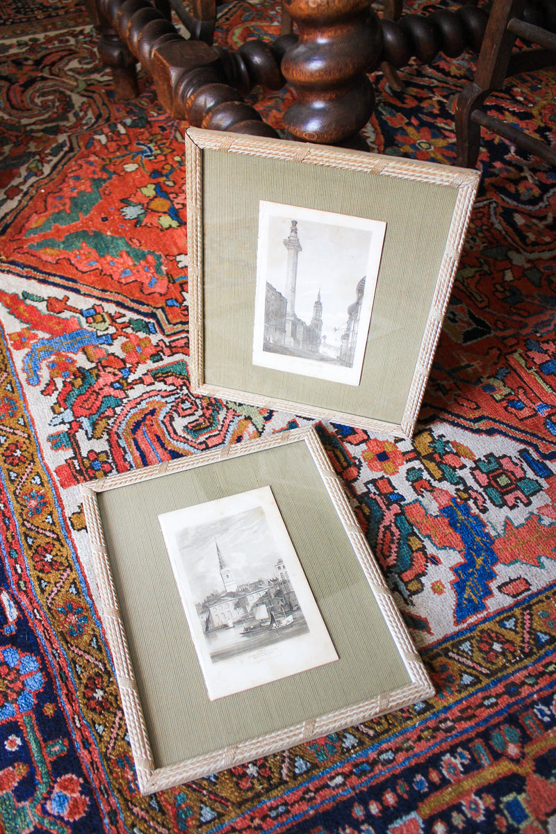 Pair of Antique English Architectural Engravings