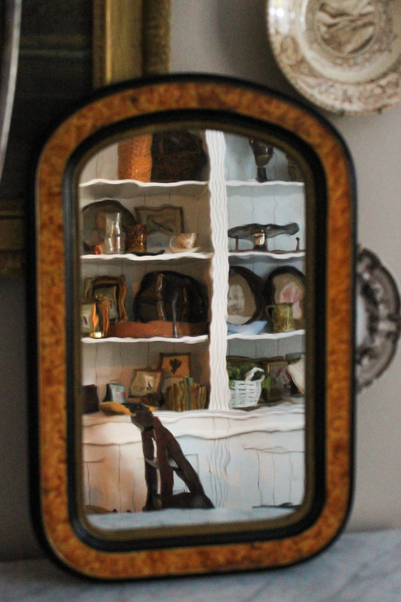 Antique Biedermeier-Style "American Plate" Wall Mirror – c. 1860–1890
