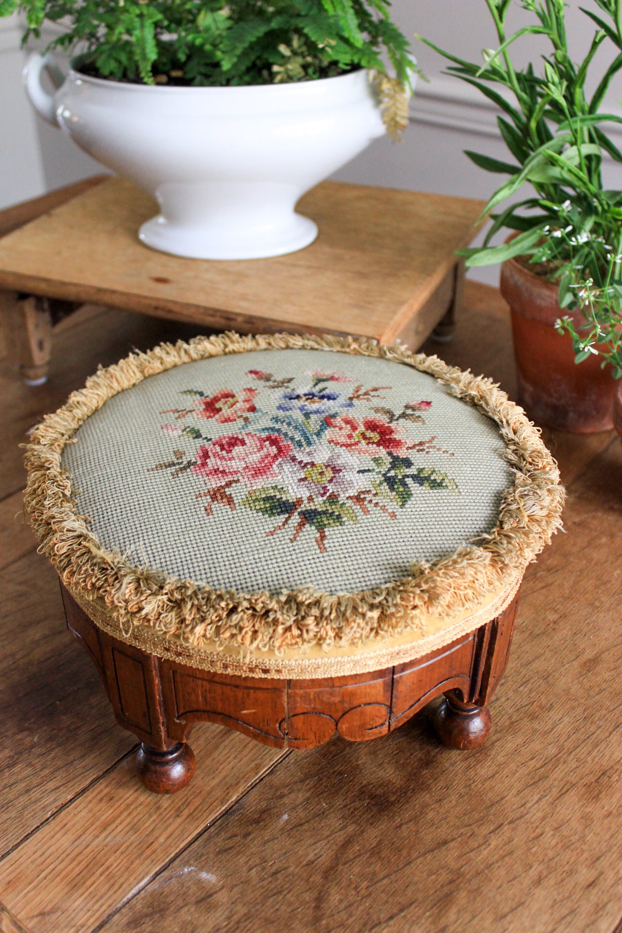 Needlepoint Footstool