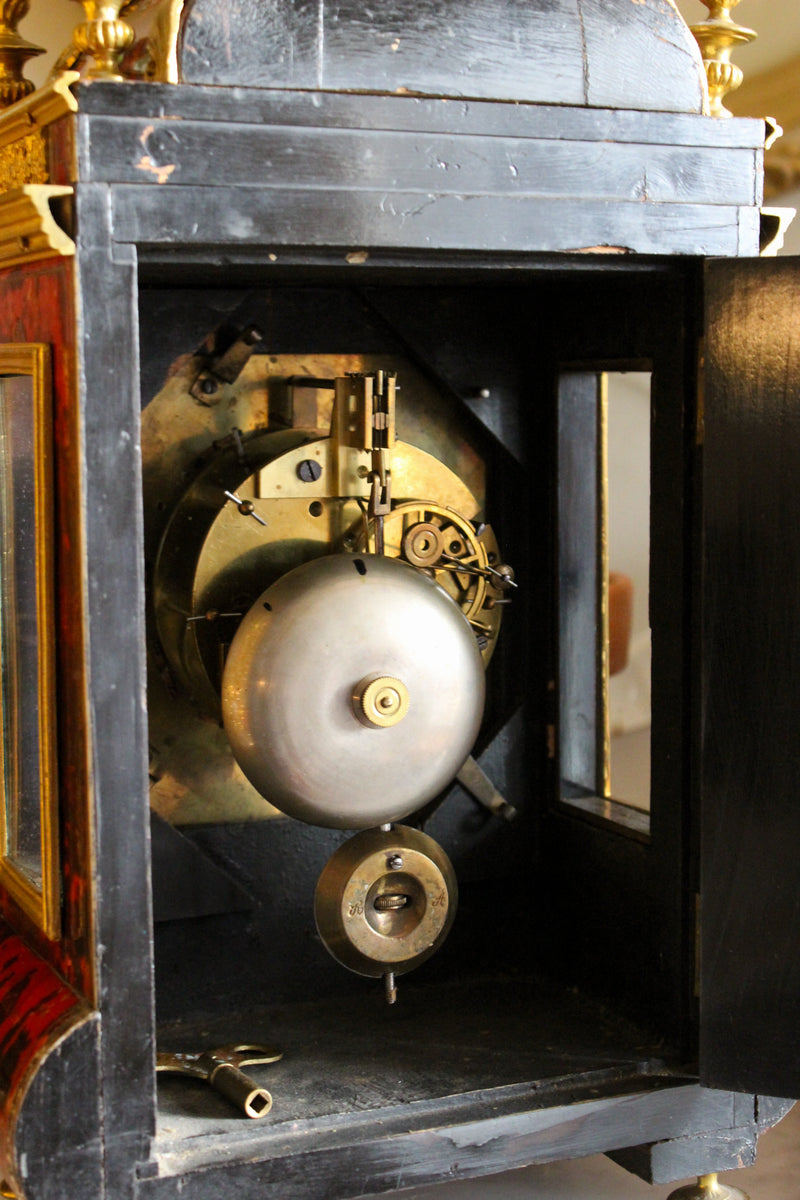 19c French Imitation Tortoise Mantle Clock