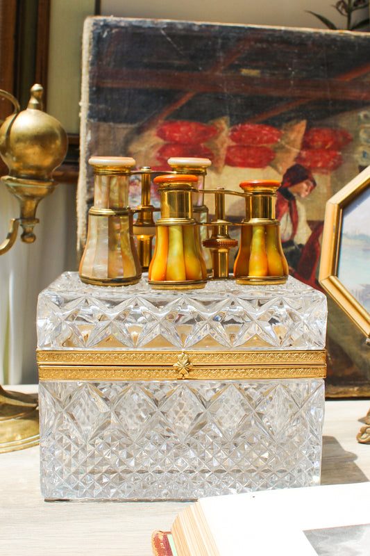 Vintage Crystal Casket Box