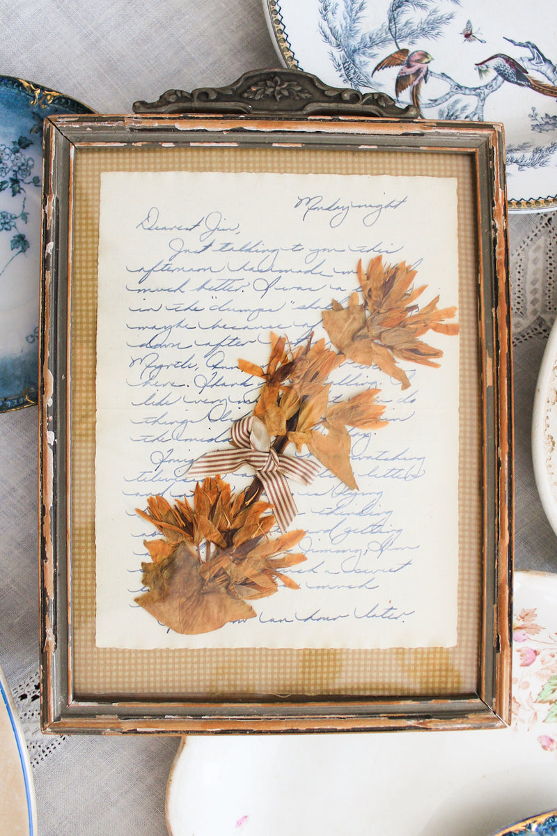 Custom Framed Antique Pressed Botanical