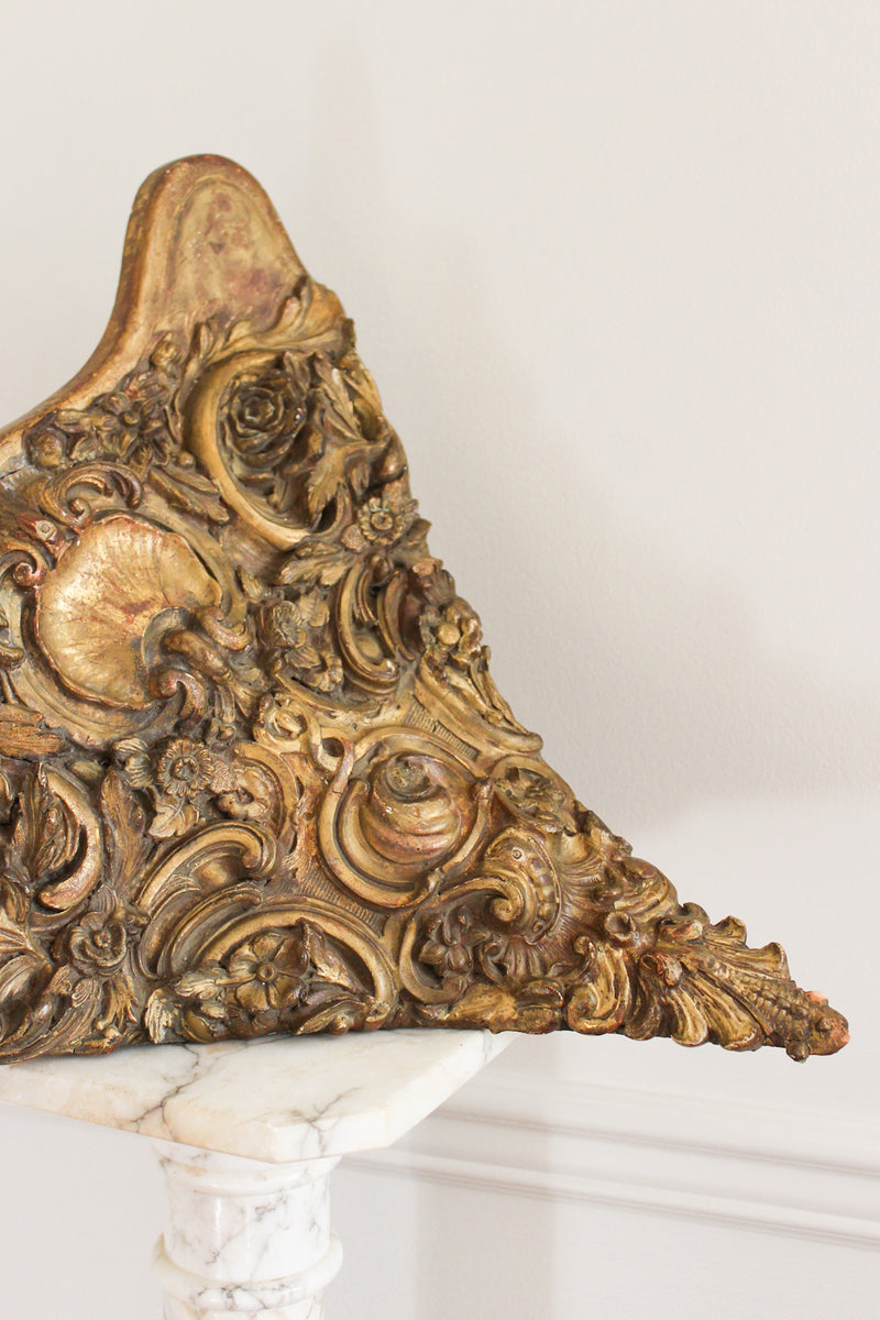 Antique Gilt Rococo Corner Wall Shelf