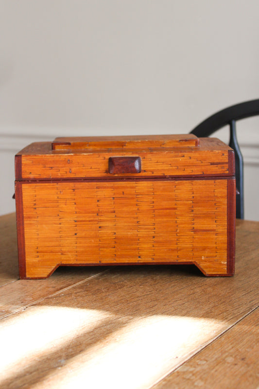 Antique Tramp Art Wooden Box