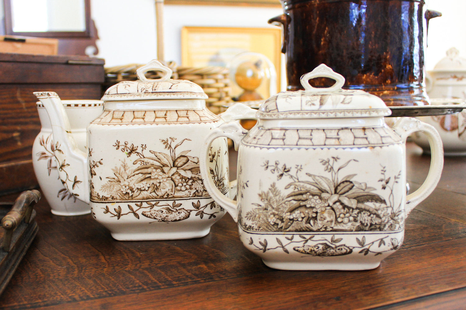 Antique G.W. Turner & Sons “Brazil” Teapot & Creamer