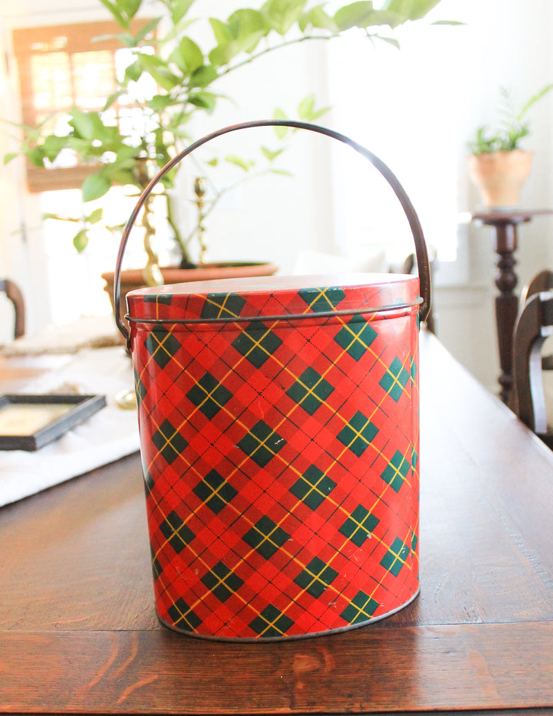 Vintage Tartan Plaid Picnic Tin
