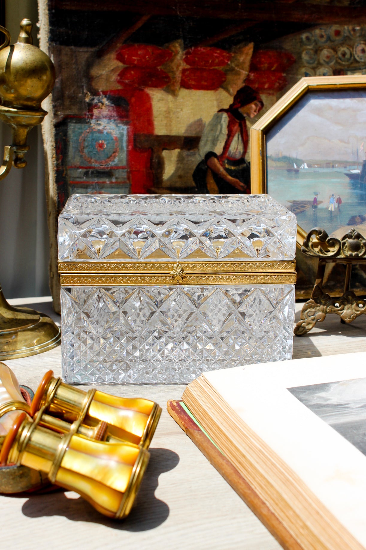 Vintage Crystal Casket Box