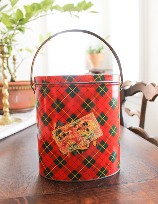 Vintage Tartan Plaid Picnic Tin