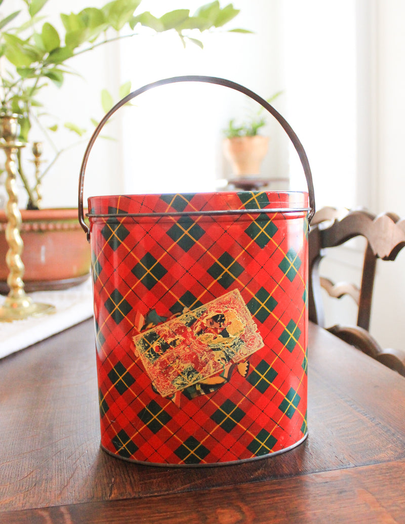 Vintage Tartan Plaid Picnic Tin