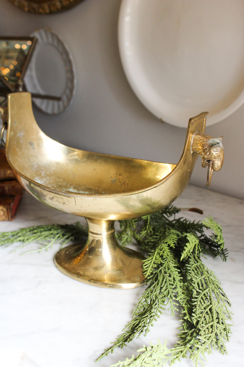 Hollywood Regency Tiger Head Compote