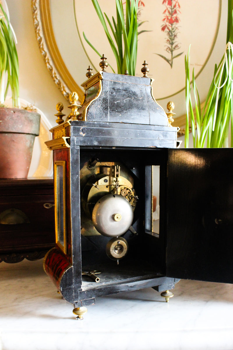 19c French Imitation Tortoise Mantle Clock