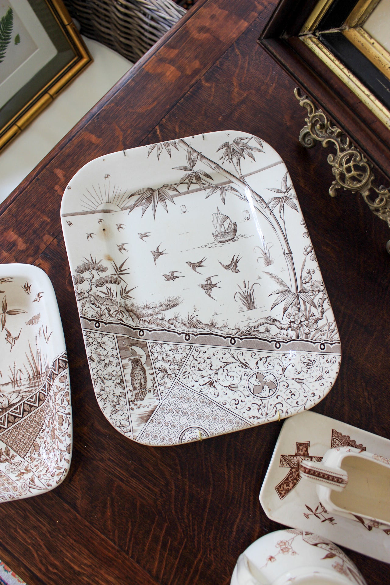 Antique Gildea & Walker “Melbourne” Brown Transferware Platter