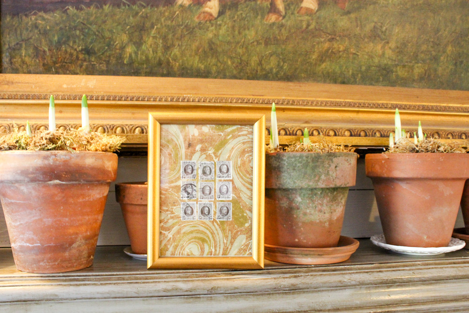 Antique Belgian Stamp Art - Dawn