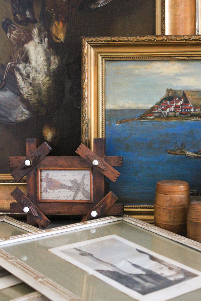 Antique Pressed Botanical in Adirondack Frame