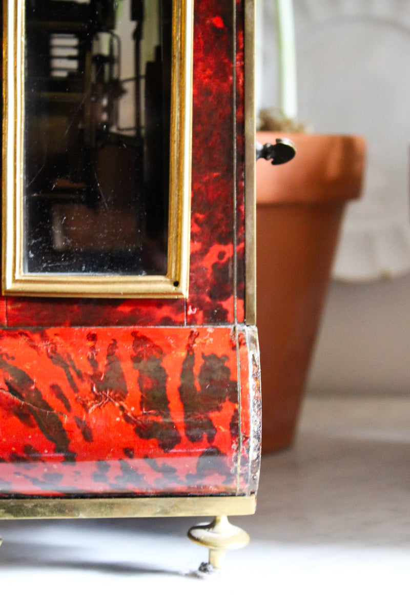 19c French Imitation Tortoise Mantle Clock