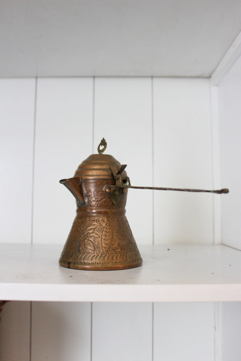 Antique Copper Stovetop Coffee Roaster
