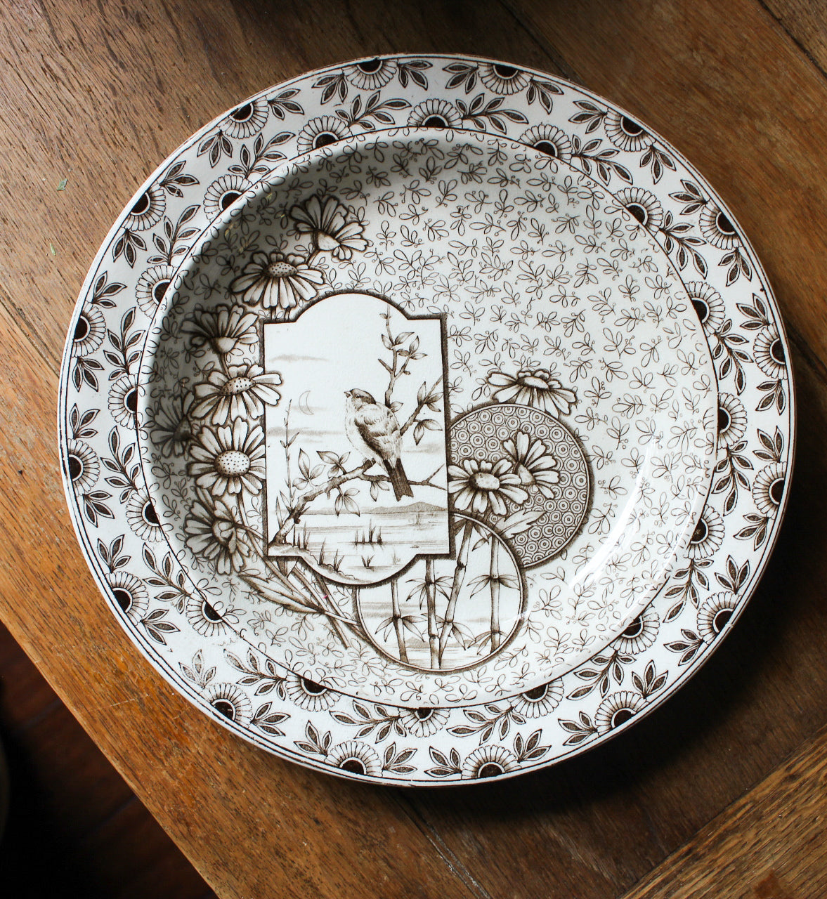 Victorian Brown Transfer Ware Plate
