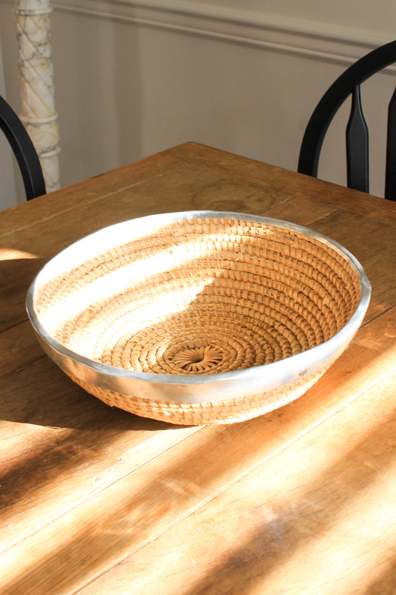 Vintage Nantucket-Style Woven Basket Bowl
