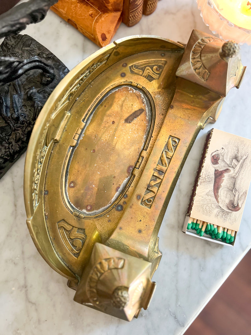 Vintage Brass Inkwell