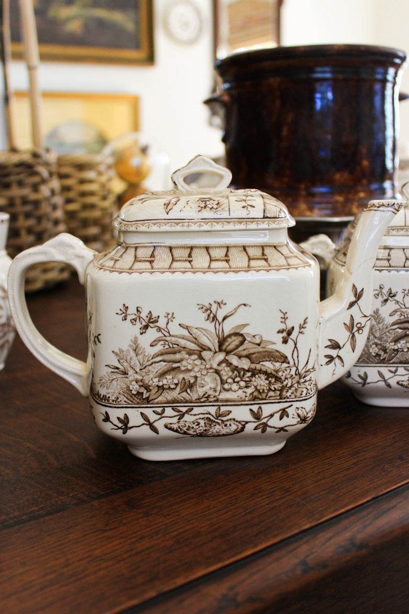 Antique G.W. Turner & Sons “Brazil” Teapot & Creamer